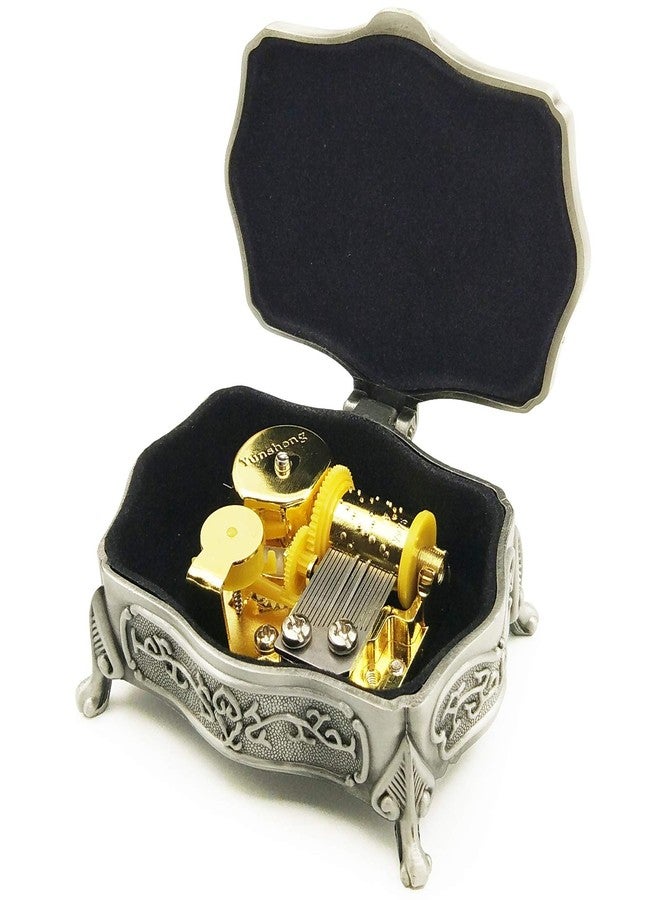 falado Wingostore Emboss Alloy Metal Music Box Wind Up and Golden Movement Music Box for Christmas/Birthday/Valentine's Day (EmbossAlloyPattern1YMSS, You are My Sunshine) - Image 2